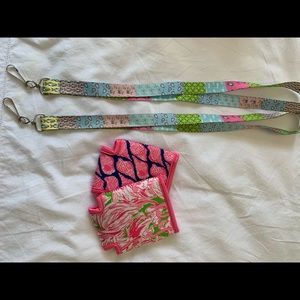 Vineyard Vines lanyards and Lilly Pulitzer coozies